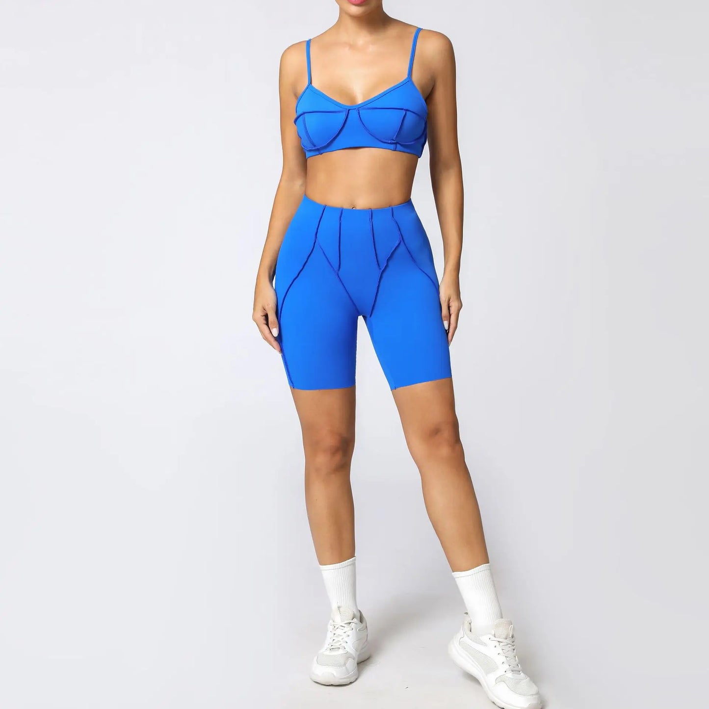 Sports Bra Biker Shorts Yoga Set