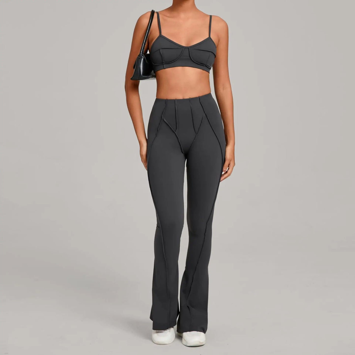 Sports Bra Flared Leggings Yoga Set