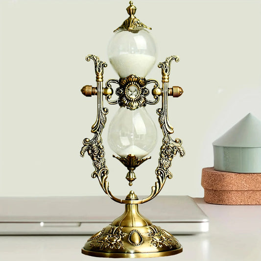 Vintage Carved Brass Sand Timer