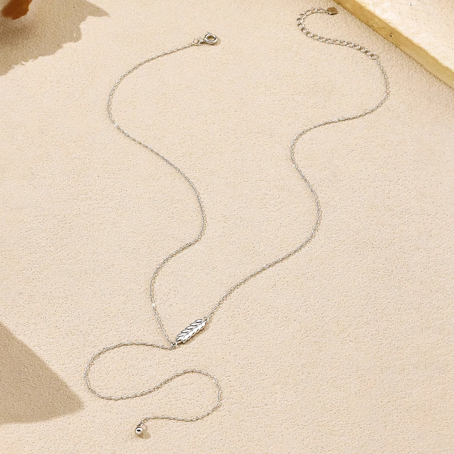 Sterling Silver Wheat Leaf Pendant