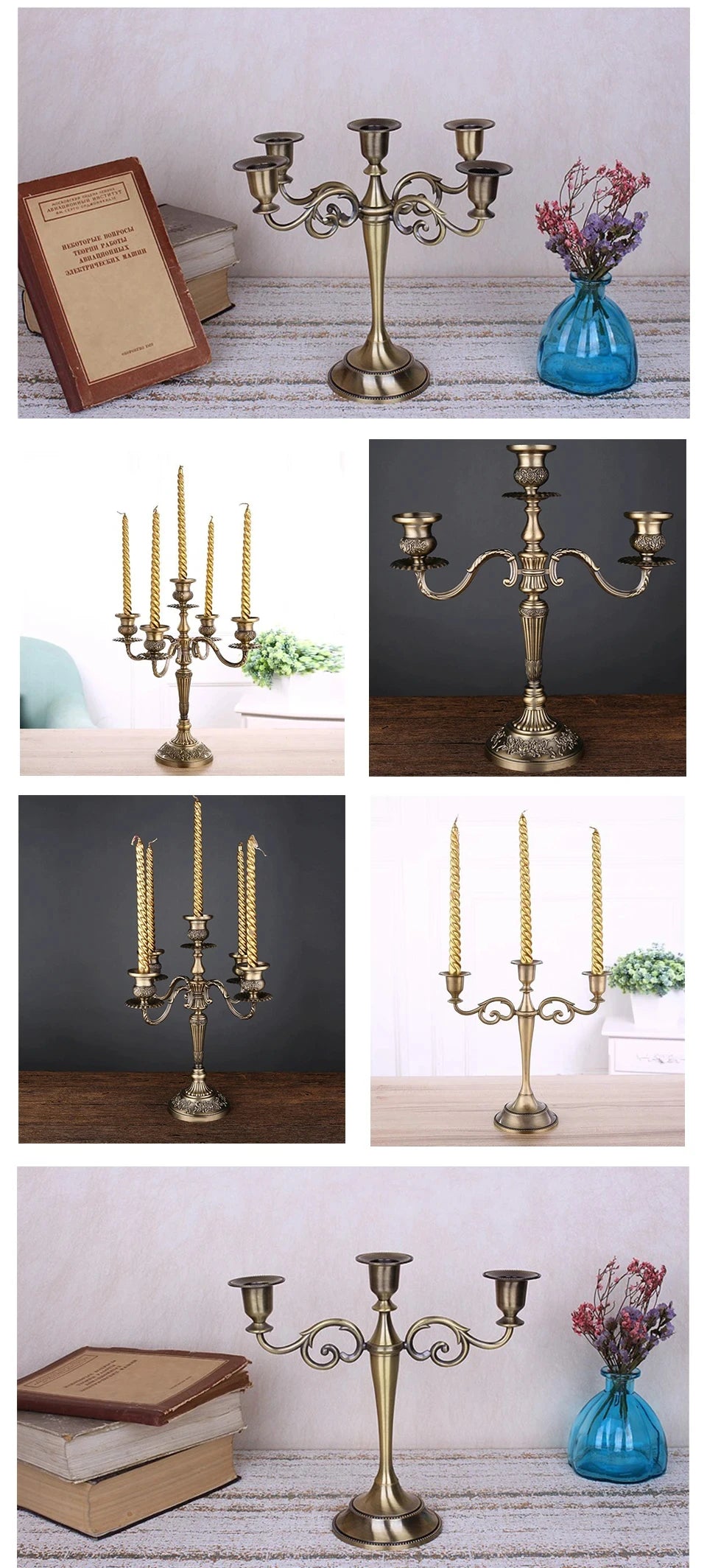 Bronze Candelabra 5-arms/3 arms