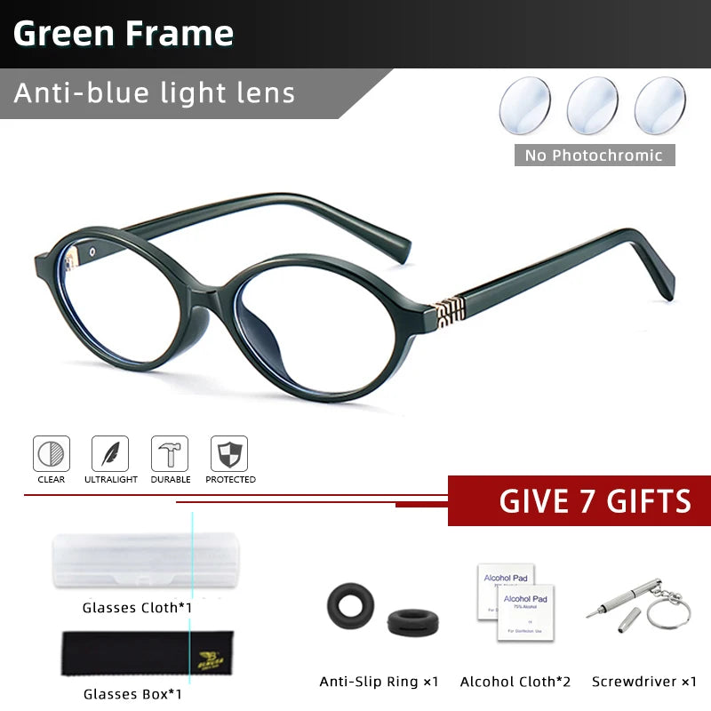 Retro Anti Blue Ray Photochromic Myopia Glasses