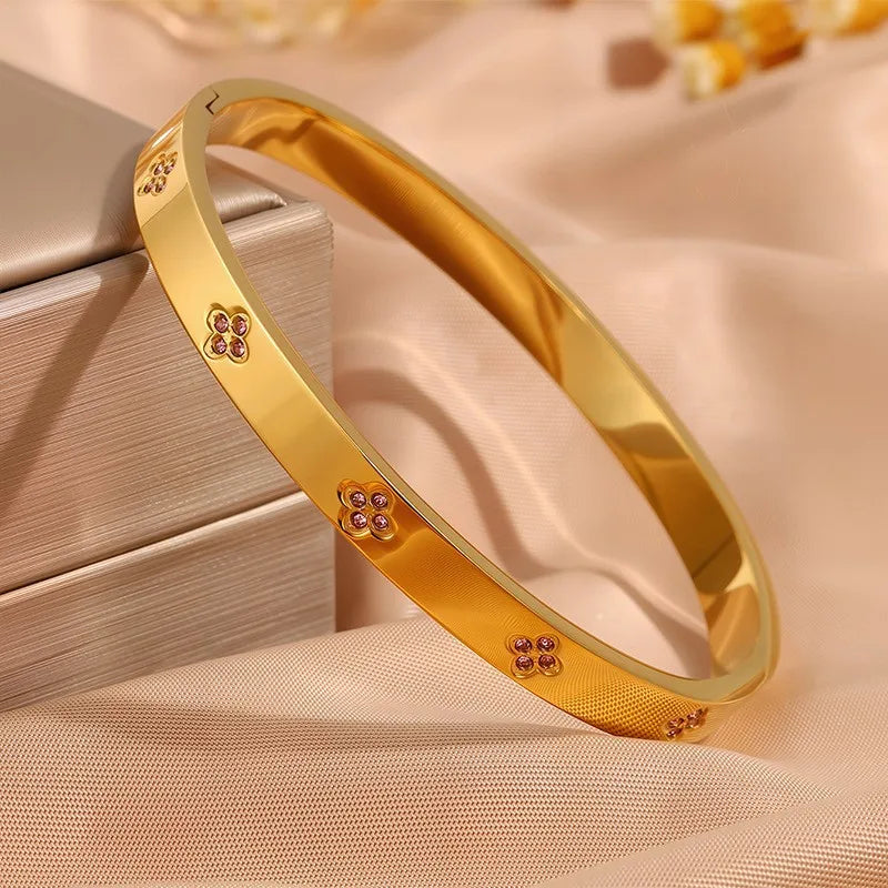 Sparkling Zirconia Stainless Steel Bracelets