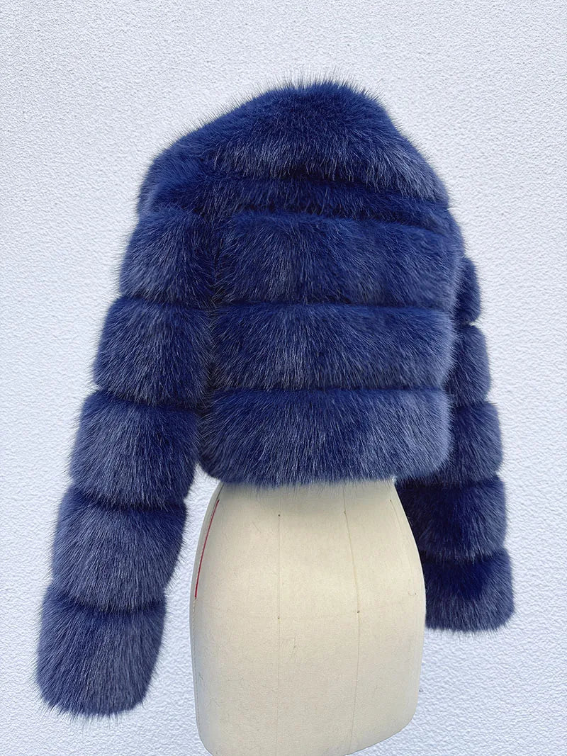 Cropped Faux Fur Coat