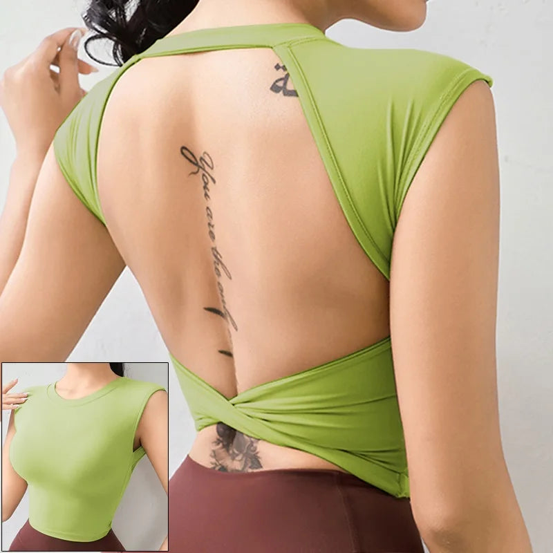 Breathable Backless Sports Crop