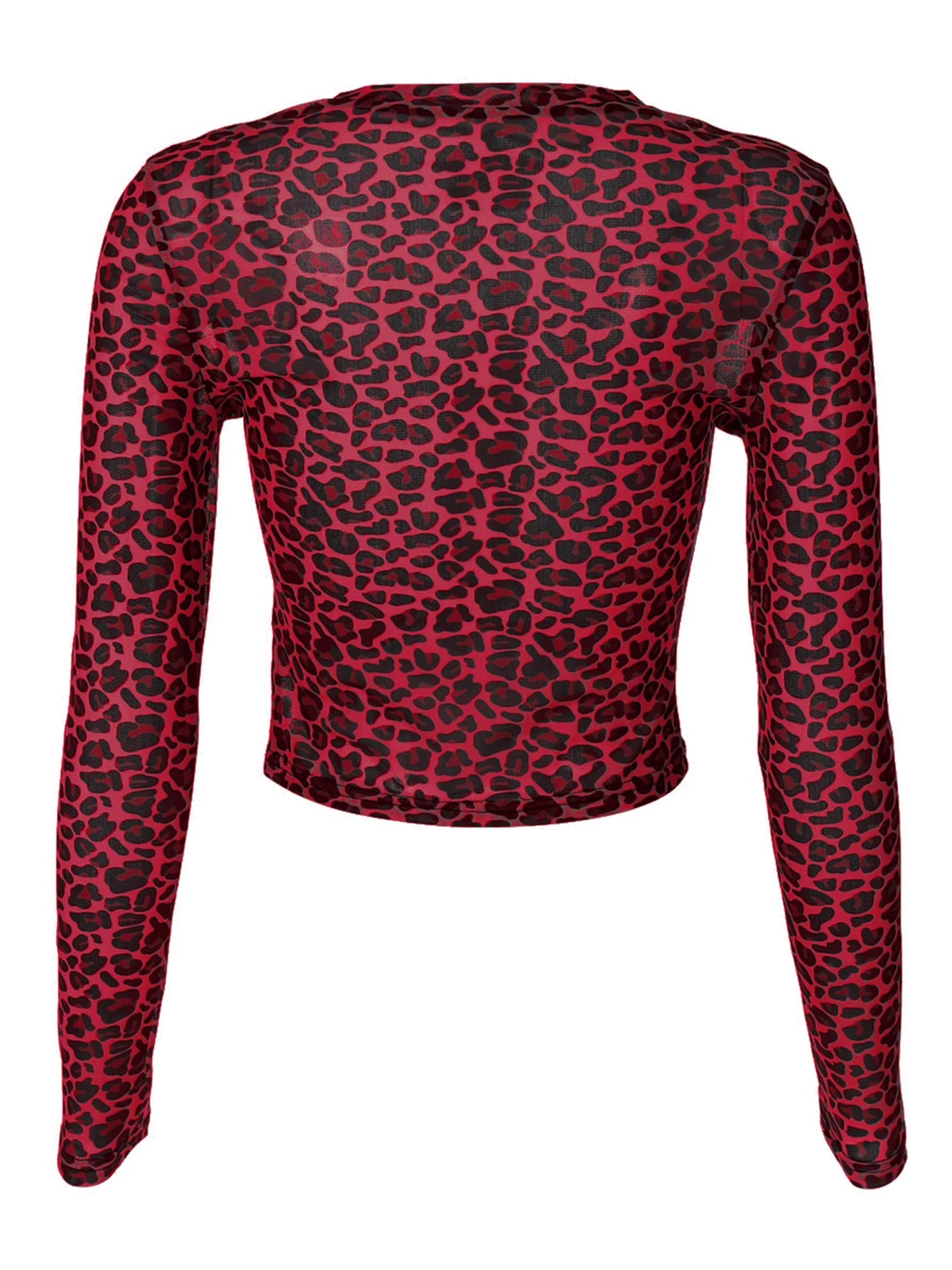 Leopard Bodycon Long Sleeve Crop