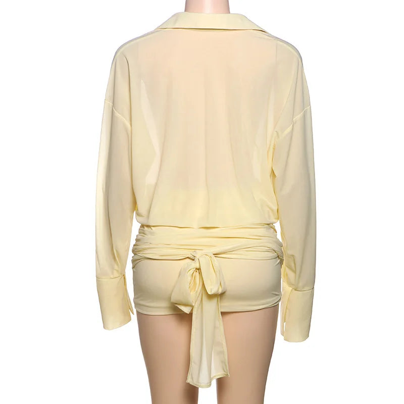 See Through Shirt Mini Dress