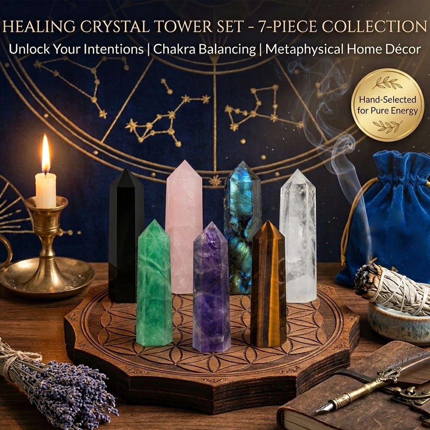 Natural Stone and Crystals Pyramids