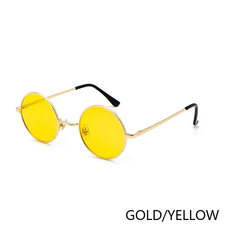 Retro Polarized Round Metal Frame Sunglasses