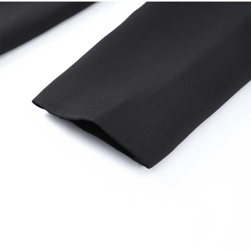 Lapel Waist Cinching Suit Dress