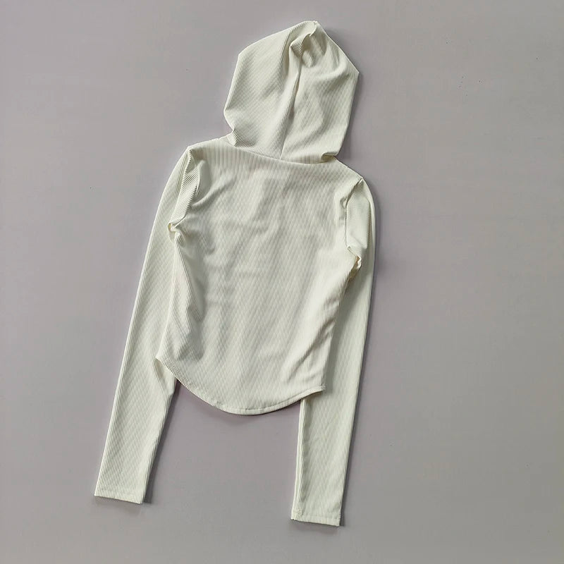 Fitted Ribbed Crop Zip