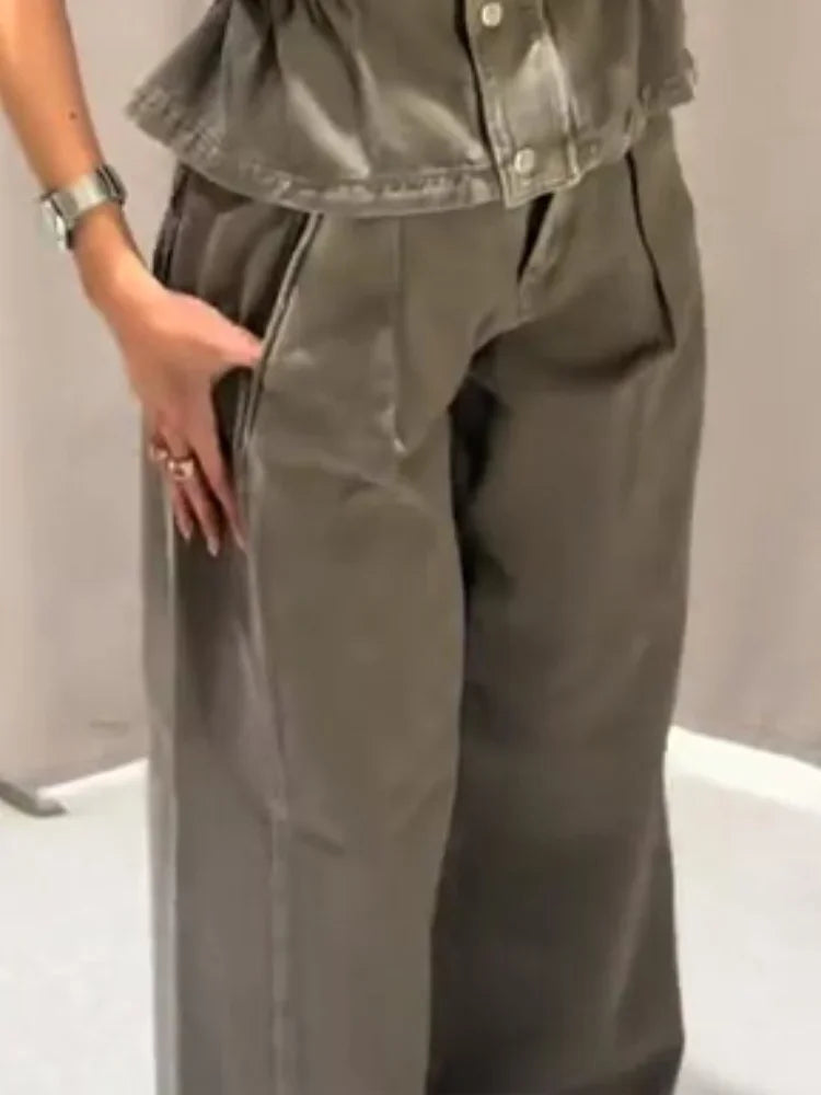 Denim Pant Set