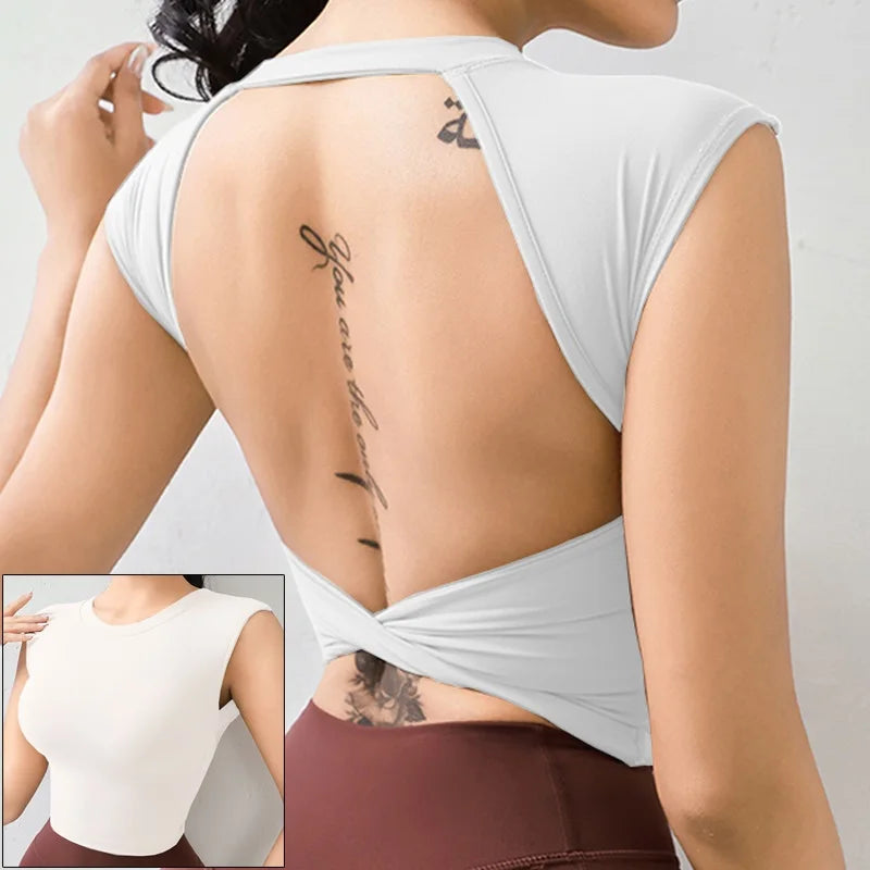 Breathable Backless Sports Crop