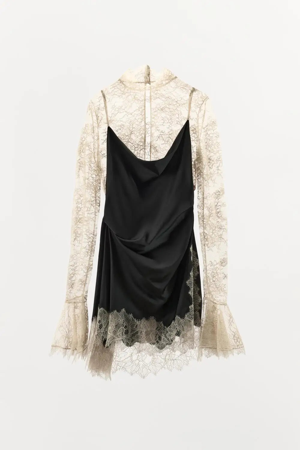 Lace Patchwork Mini Dress