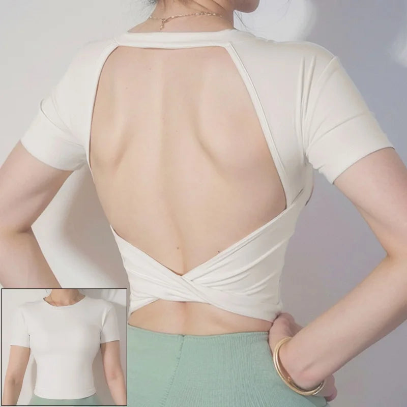 Breathable Backless Sports Crop