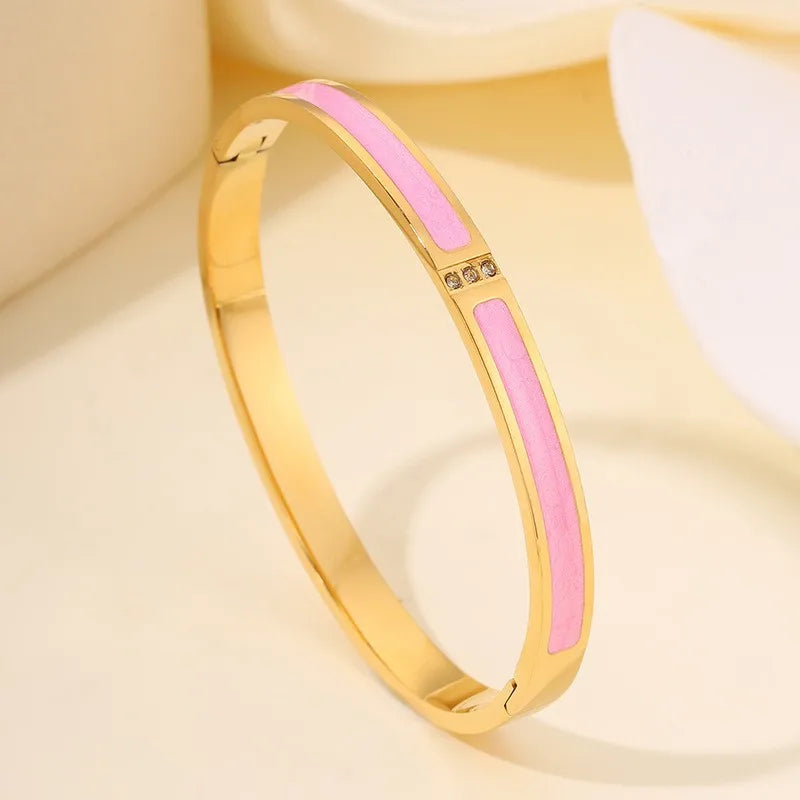 Sparkling Zirconia Stainless Steel Bracelets