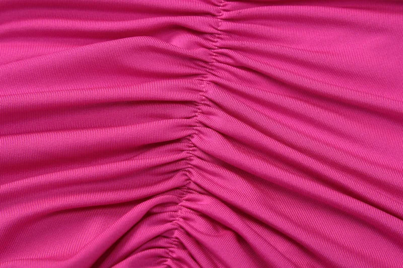One Shoulder Backless Ruched Dress