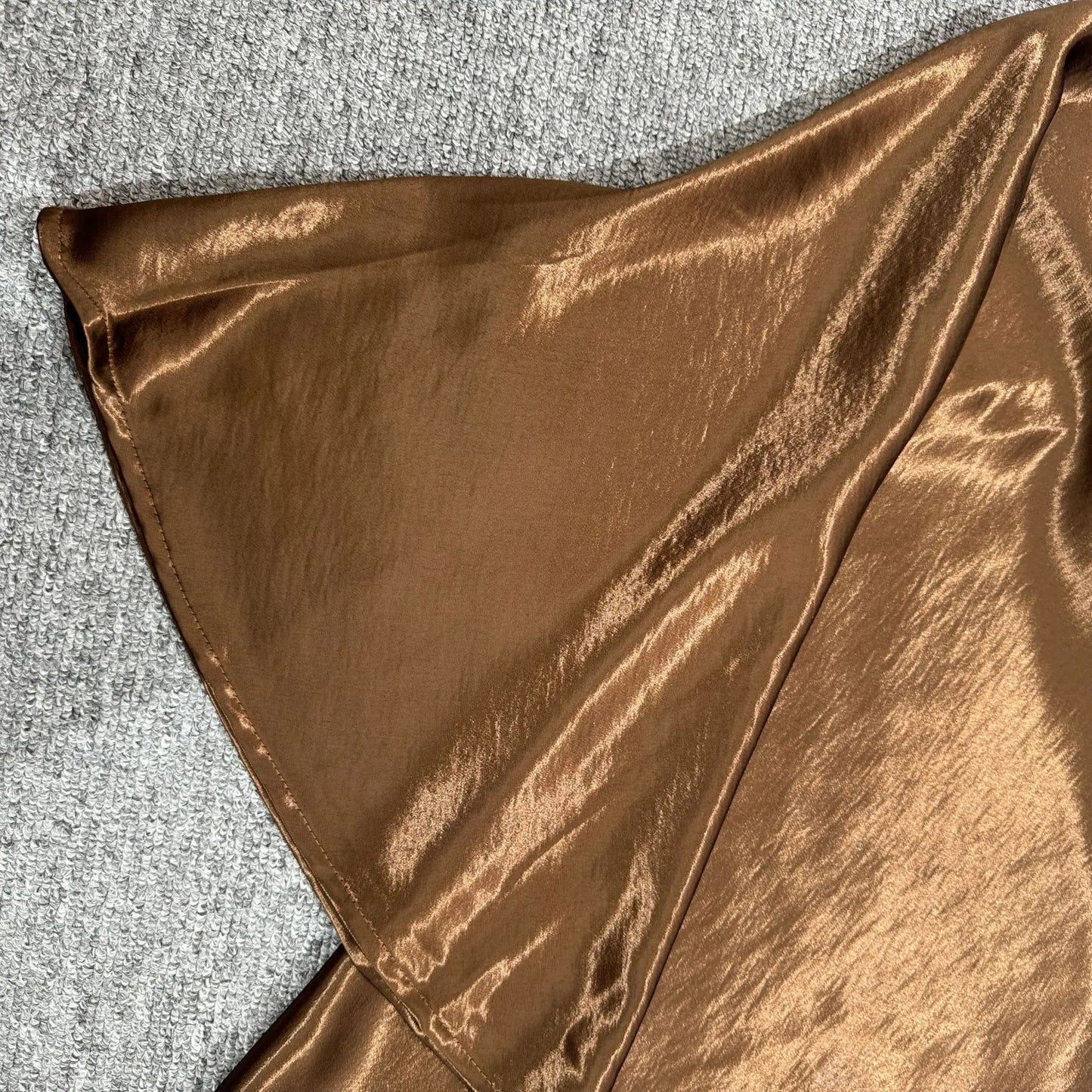Glossy Satin Midi Skirt