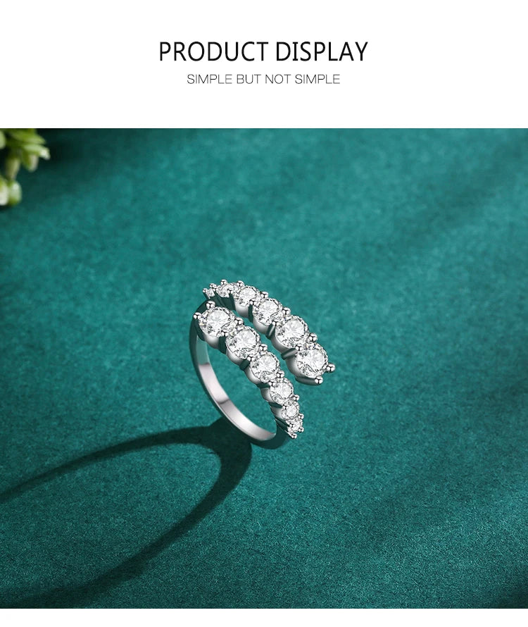 Ailmay Sterling Silver CZ Adjustable Stackable Ring