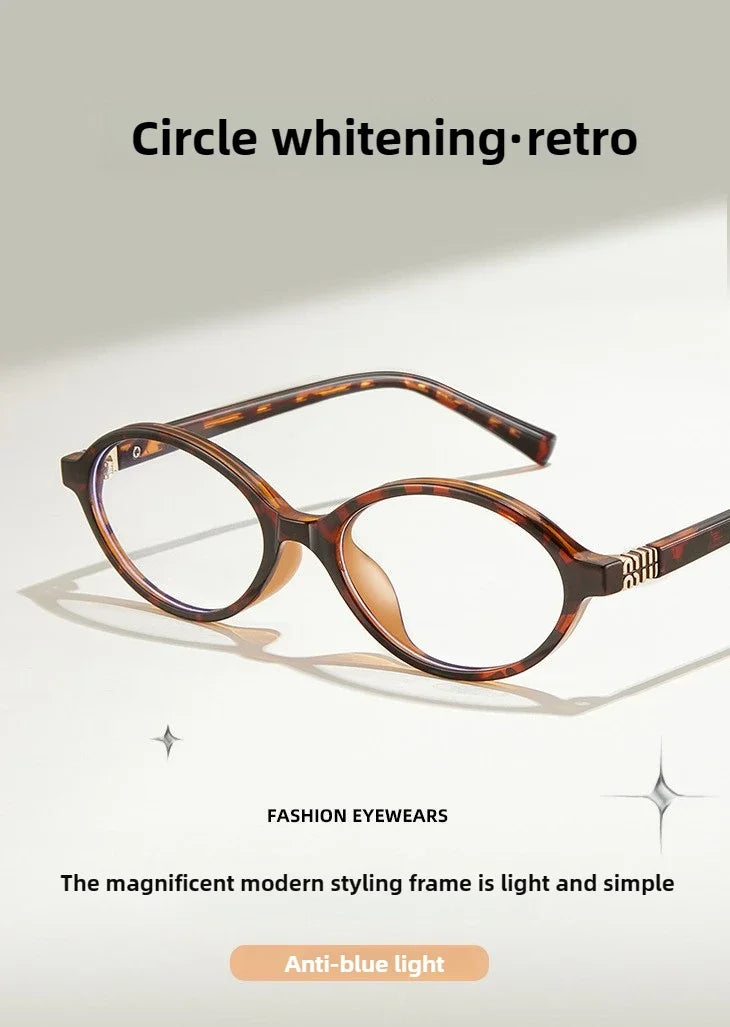 Retro Anti Blue Ray Photochromic Myopia Glasses