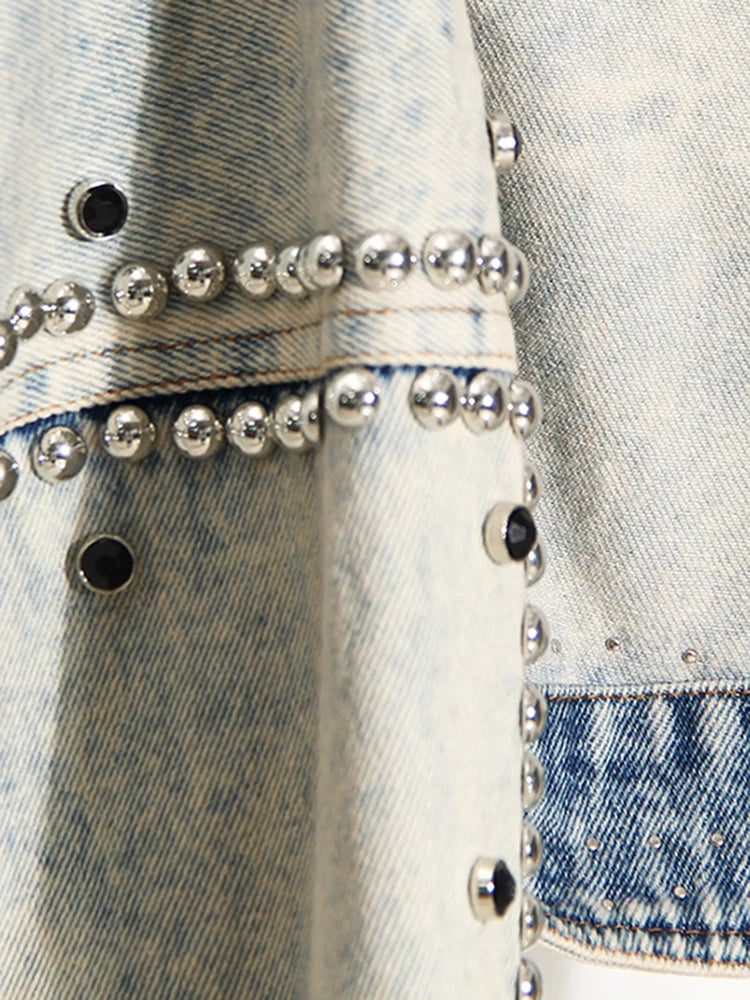 Patchwork Rivet Denim Jacket