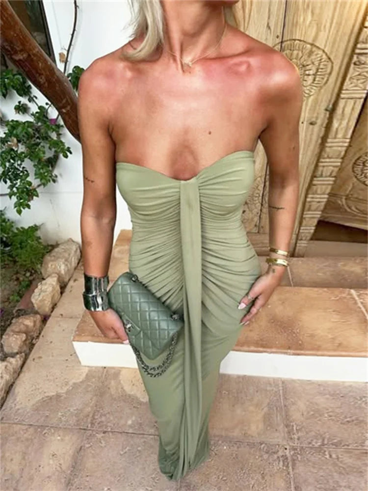 Strapless Ruched Dress