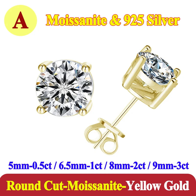 0.5-3 Carat Moissanite Studs