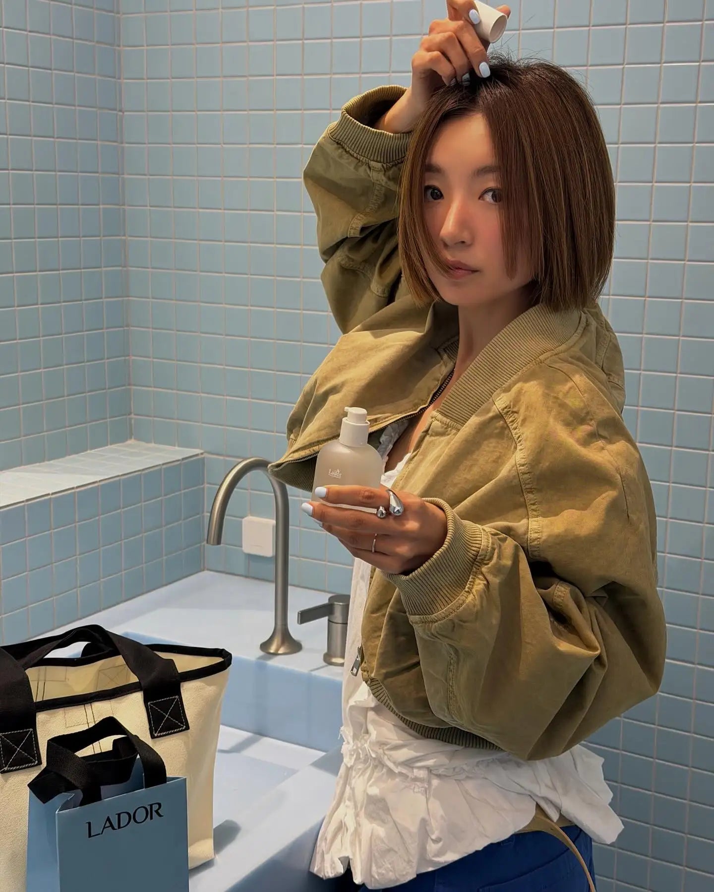 Khaki Cropped Bomber