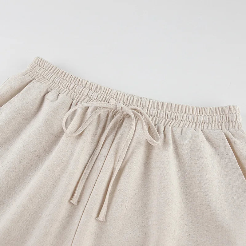 Linen Crop & Pants Set
