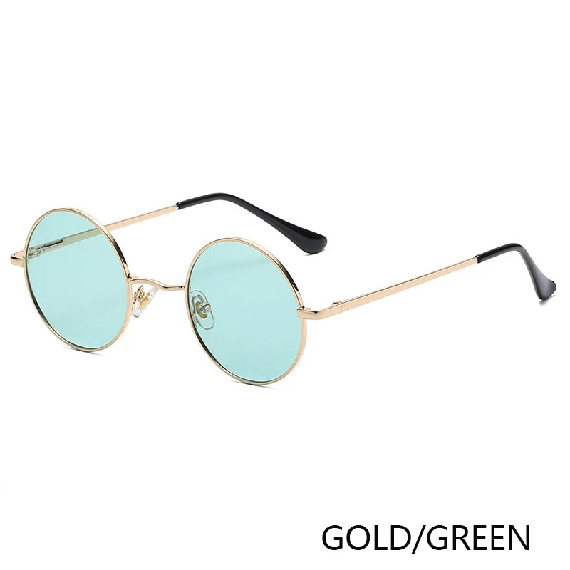 Retro Polarized Round Metal Frame Sunglasses