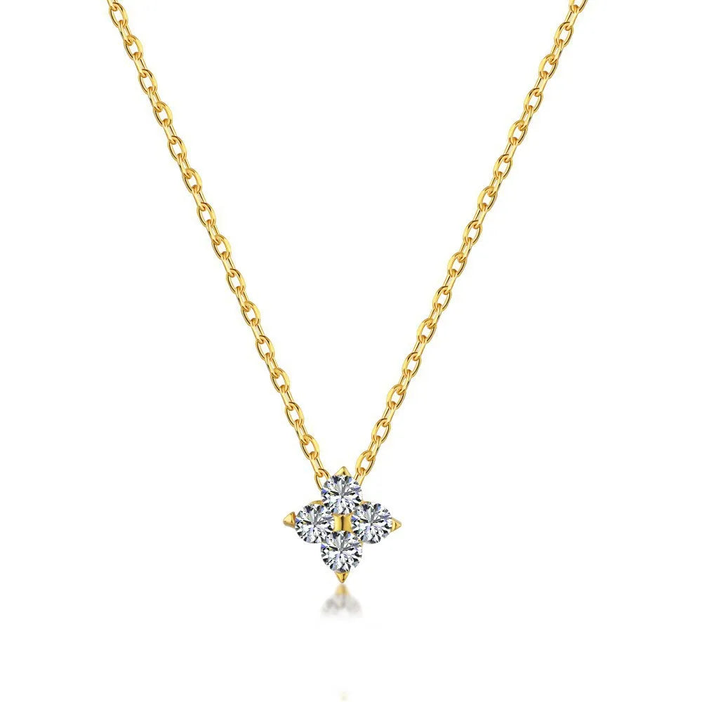 18K Gold Plated Stainless Steel Four Leaf Knecklace