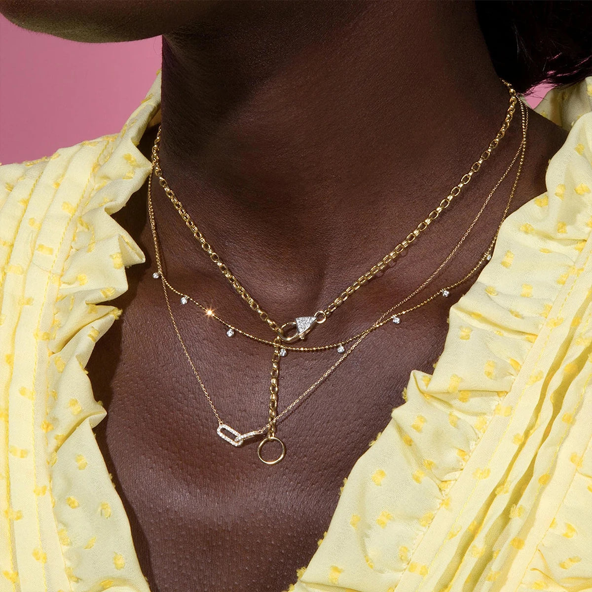 Double Circle Pendant Necklace