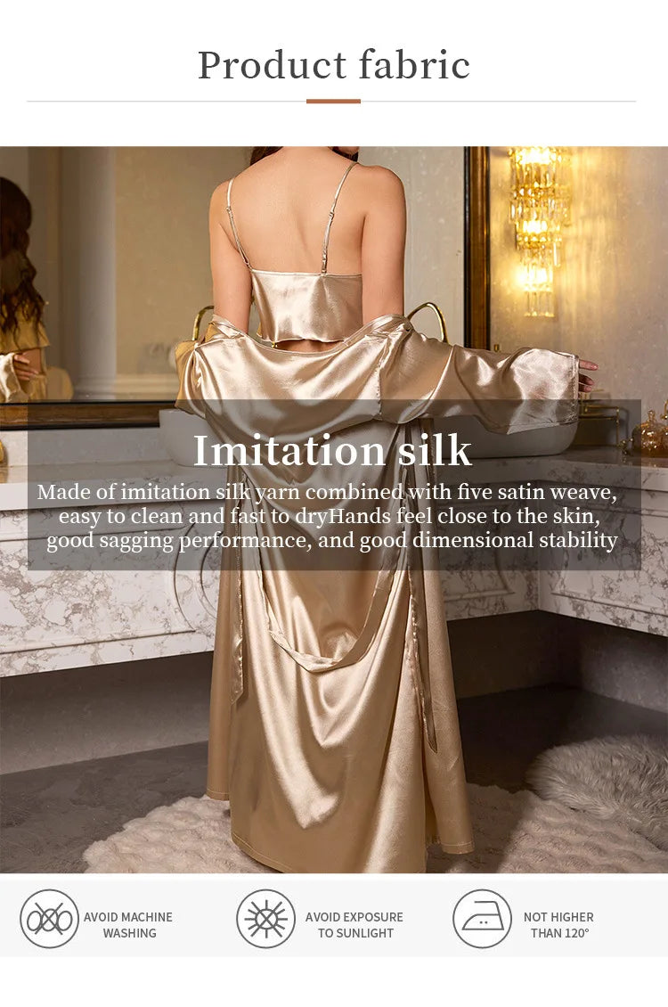 3PCS Satin Robe Set