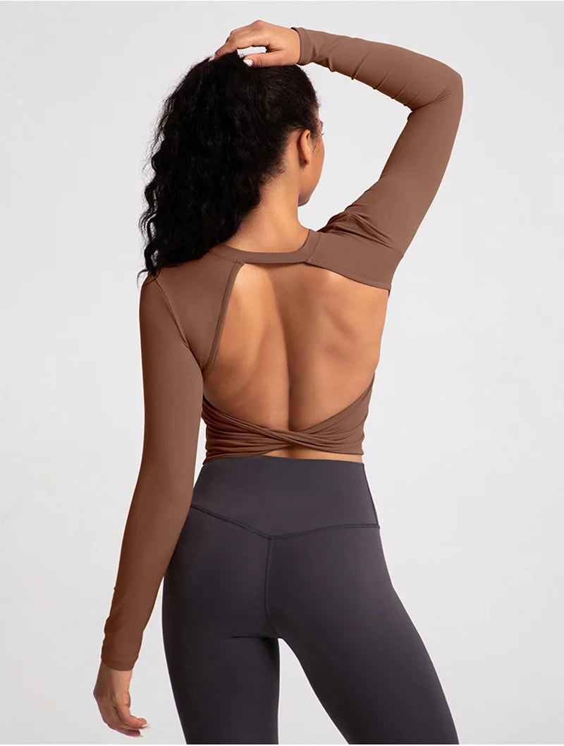 Breathable Backless Sports Crop