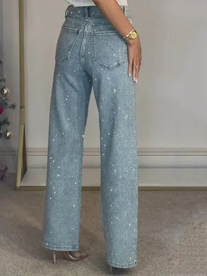 High Waist Diamond Washed Mom Jeans