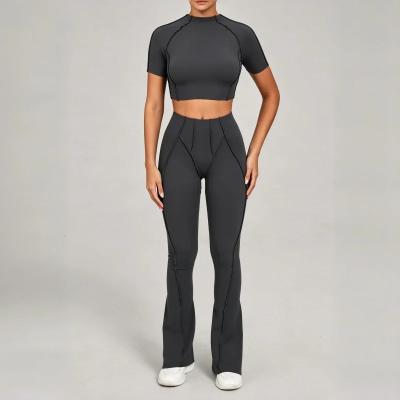 Baby T Crop Flare Leggins Yoga Set