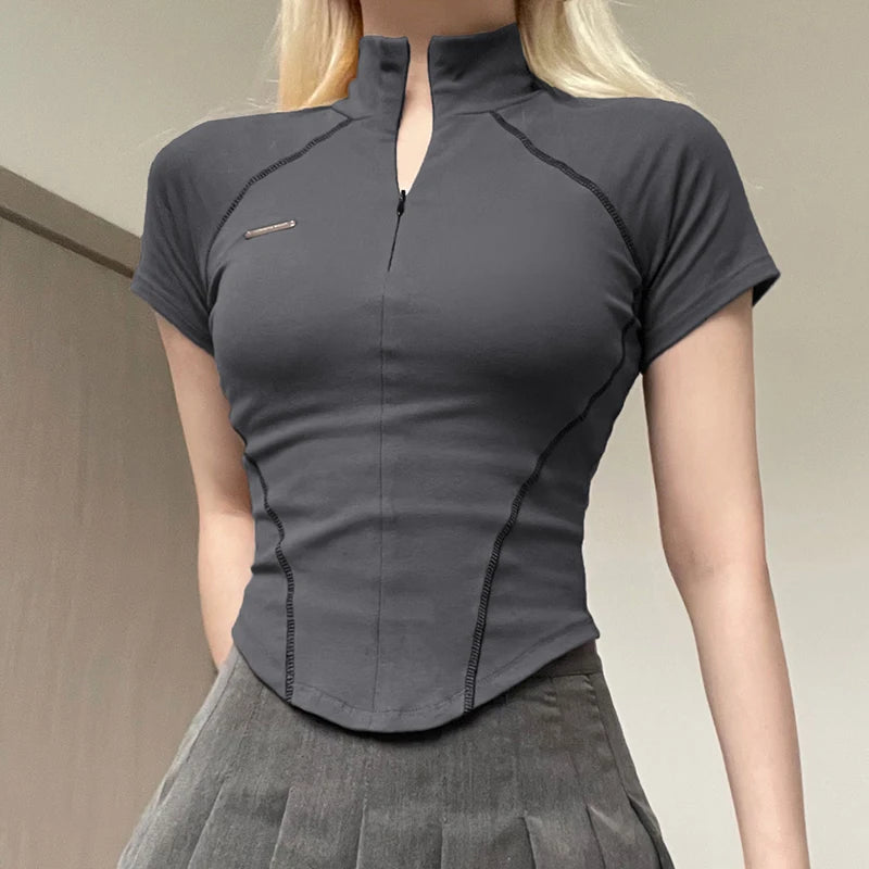 Grey Moto Tee