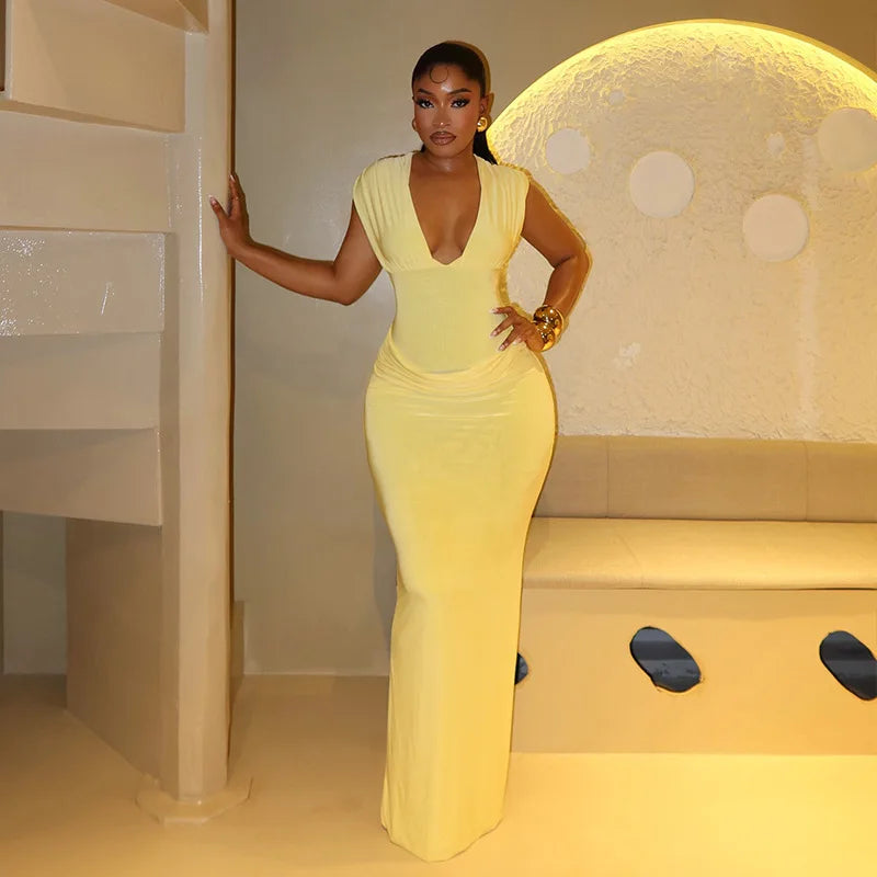 Ruched Bodycon Maxi Dress