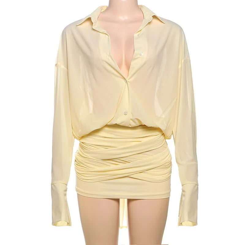 See Through Shirt Mini Dress