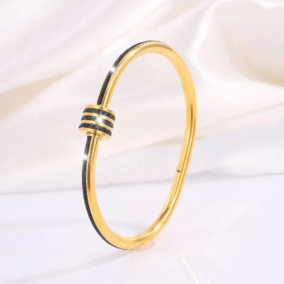 Sparkling Zirconia Stainless Steel Bracelets