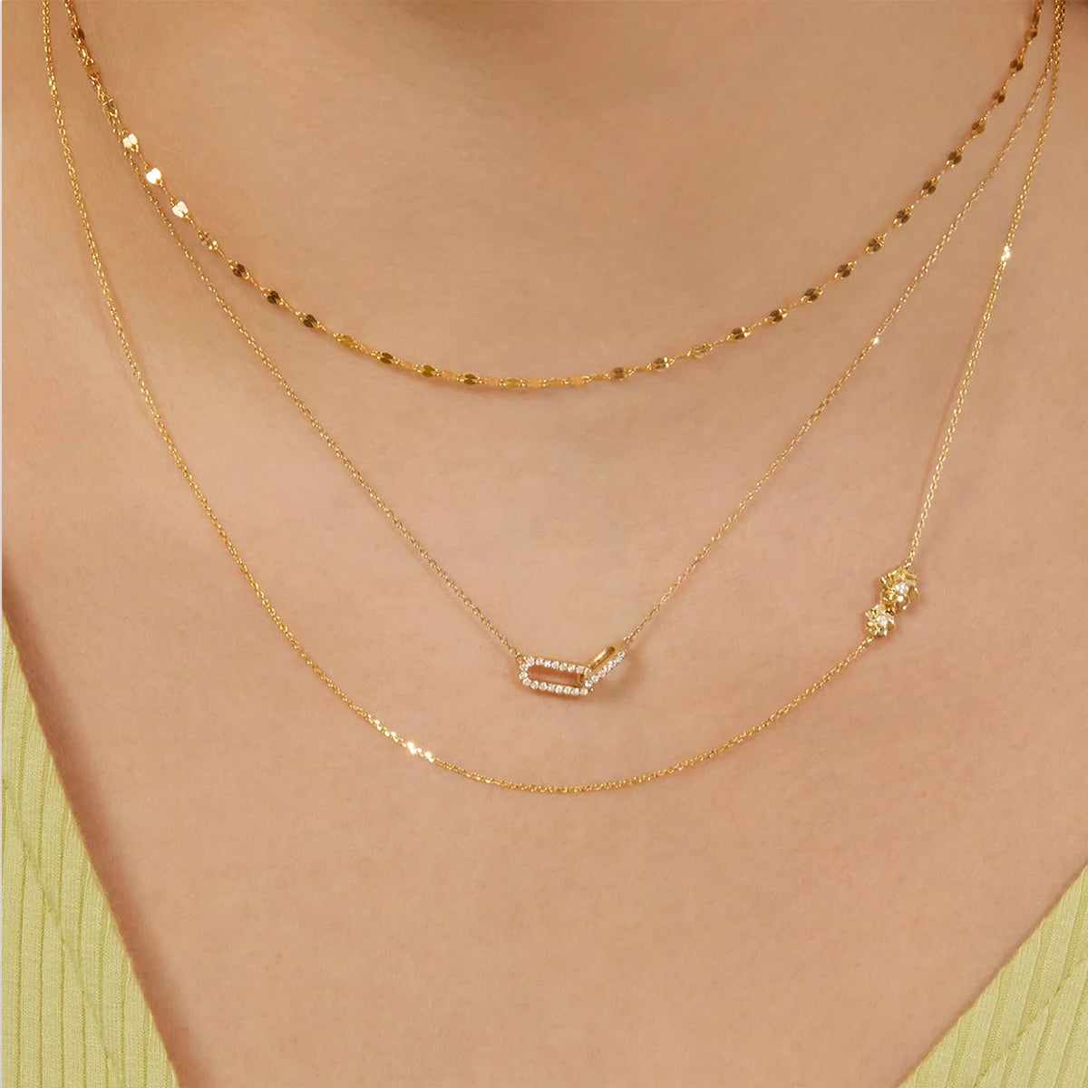 Double Circle Pendant Necklace