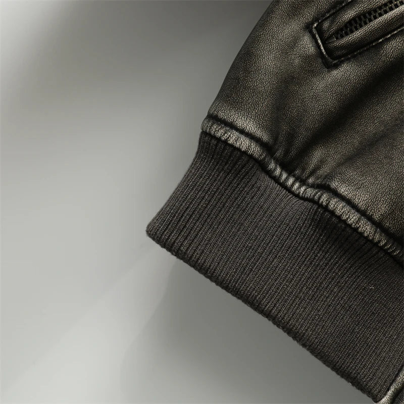 Vintage Washed Leather Bomber