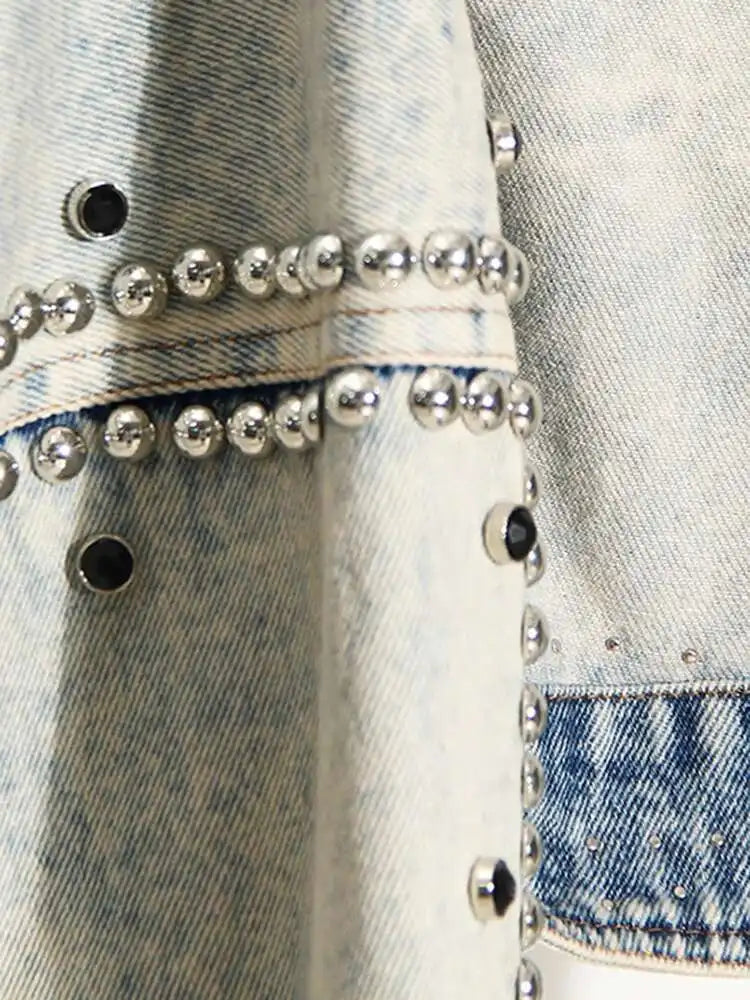 Patchwork Rivet Denim Jacket
