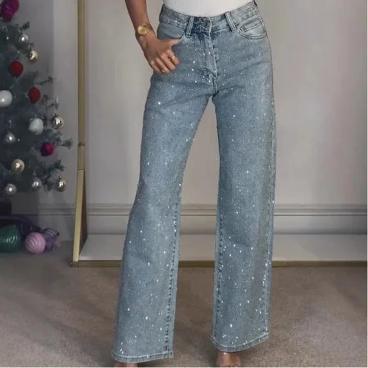 High Waist Diamond Washed Mom Jeans