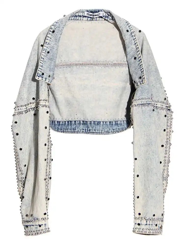 Patchwork Rivet Denim Jacket