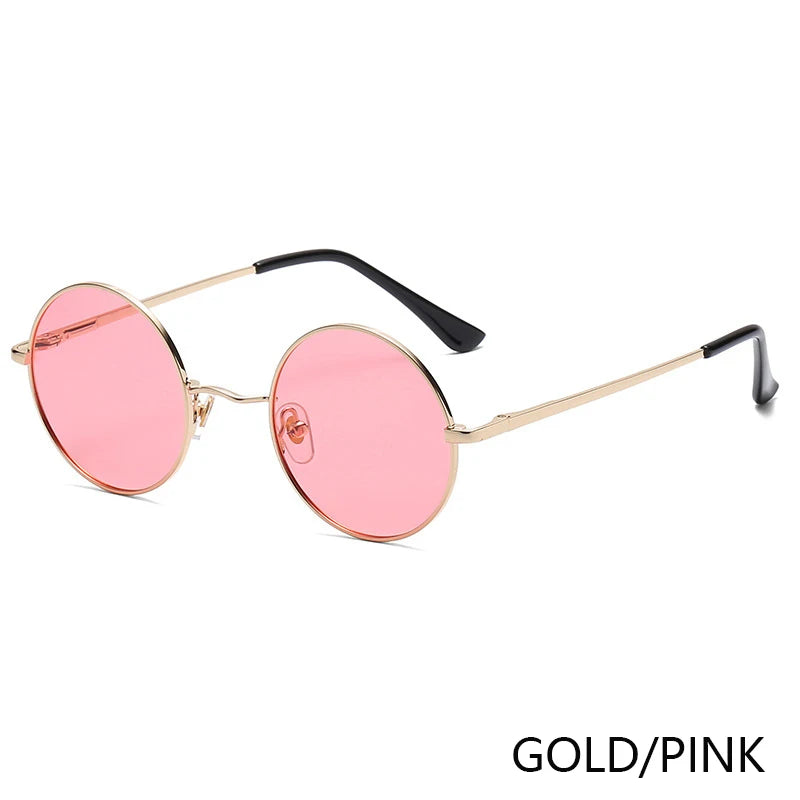 Retro Polarized Round Metal Frame Sunglasses