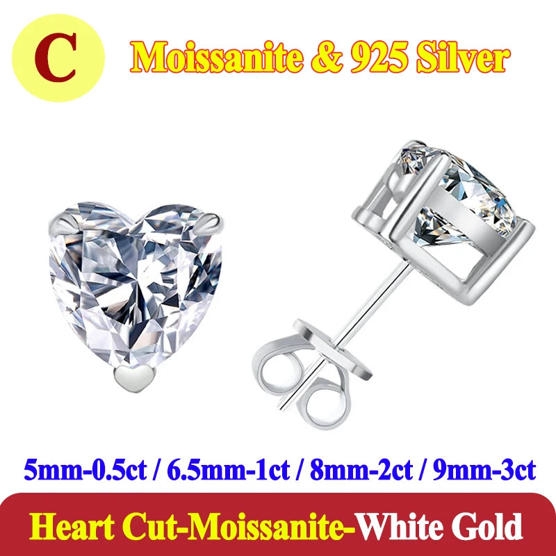 0.5-3 Carat Moissanite Studs