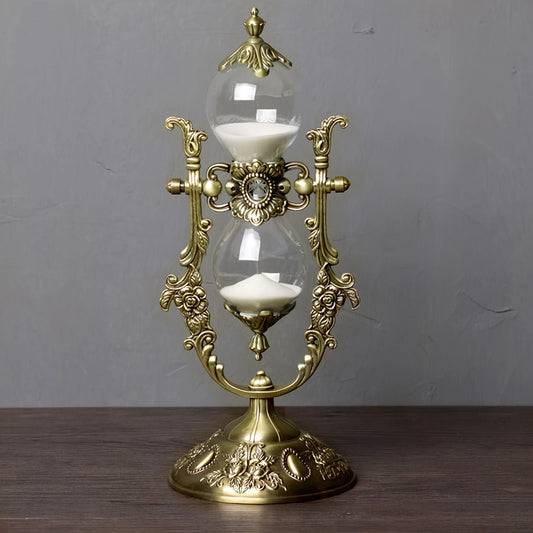 Vintage Carved Brass Sand Timer