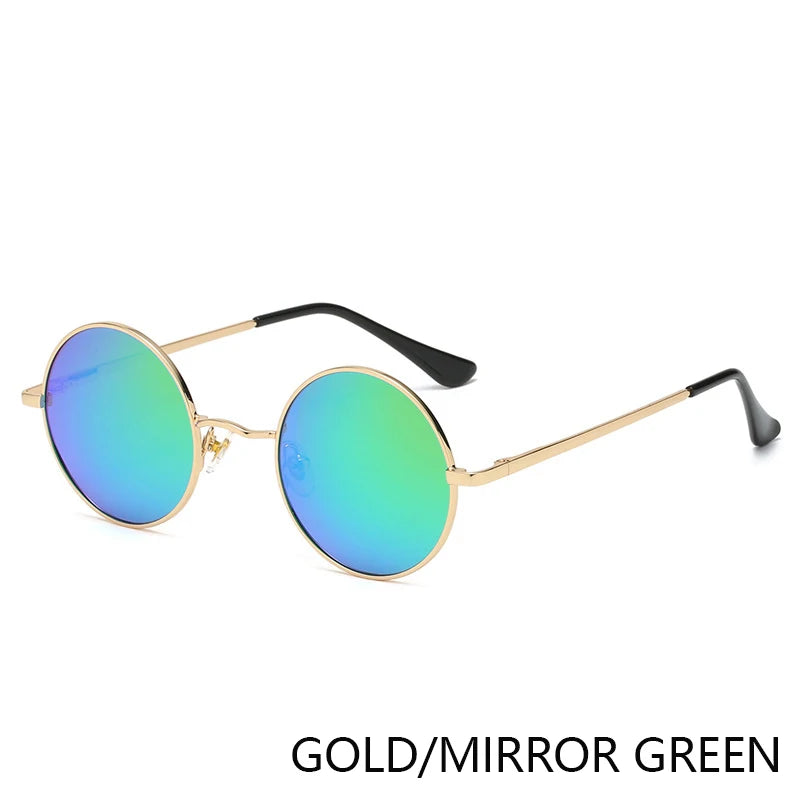 Retro Polarized Round Metal Frame Sunglasses