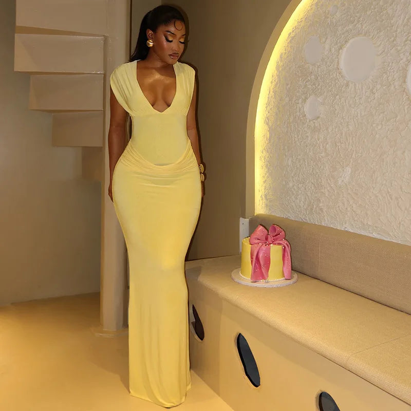 Ruched Bodycon Maxi Dress